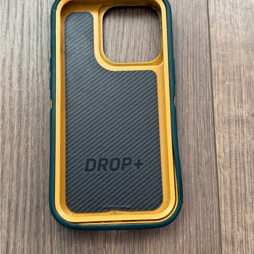 Otter box drop + Phone Case in Dark Green and Yellow